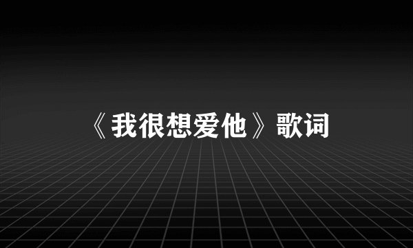 《我很想爱他》歌词