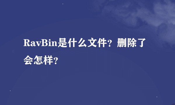 RavBin是什么文件？删除了会怎样？