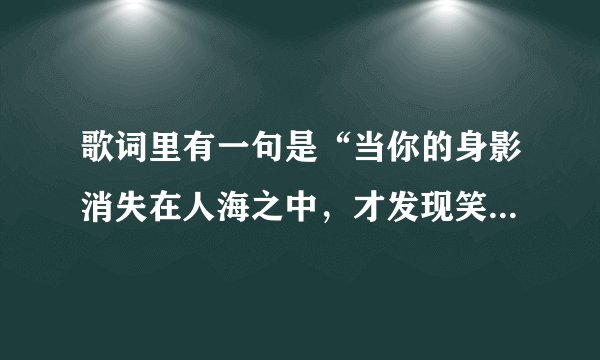 歌词里有一句是“当你的身影消失在人海之中，才发现笑着哭最痛？” 请问这首是什么歌？