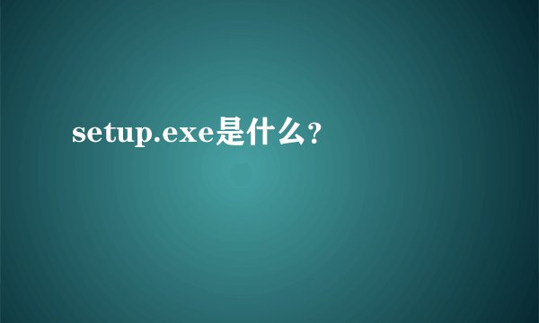 setup.exe是什么？