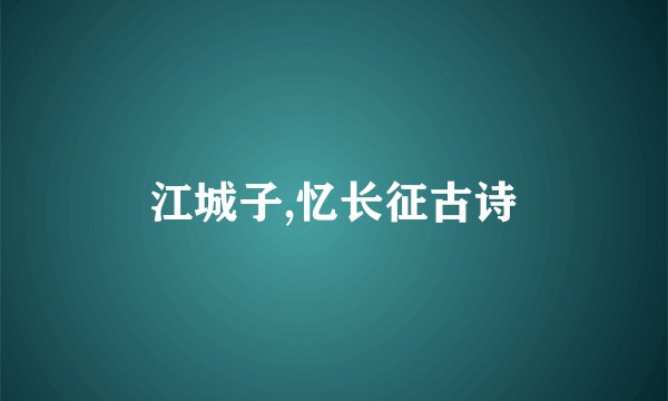 江城子,忆长征古诗