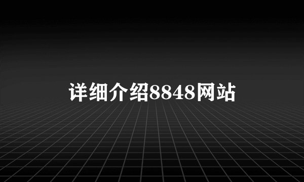 详细介绍8848网站