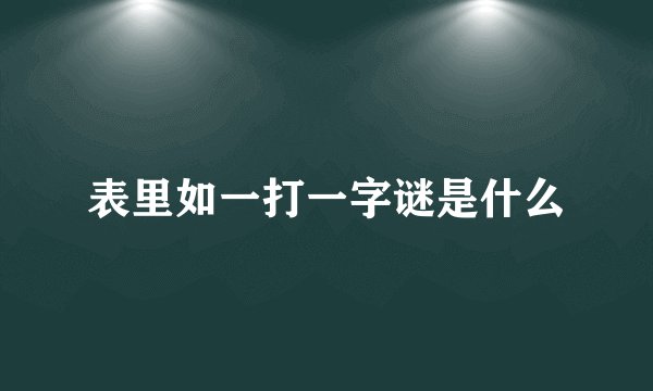 表里如一打一字谜是什么