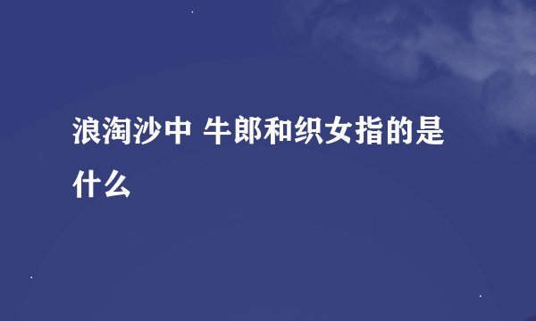 浪淘沙中 牛郎和织女指的是什么