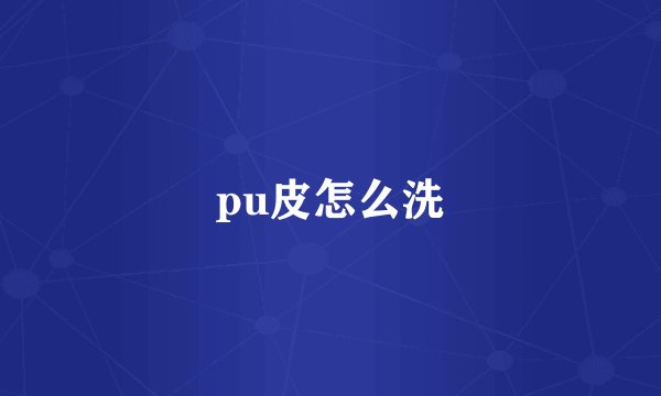 pu皮怎么洗