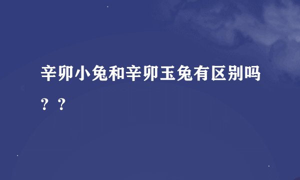 辛卯小兔和辛卯玉兔有区别吗？？