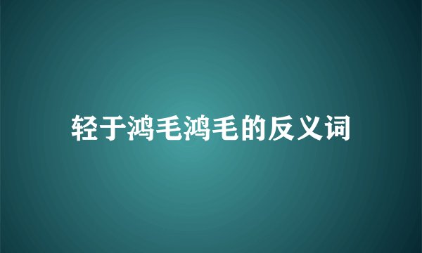轻于鸿毛鸿毛的反义词