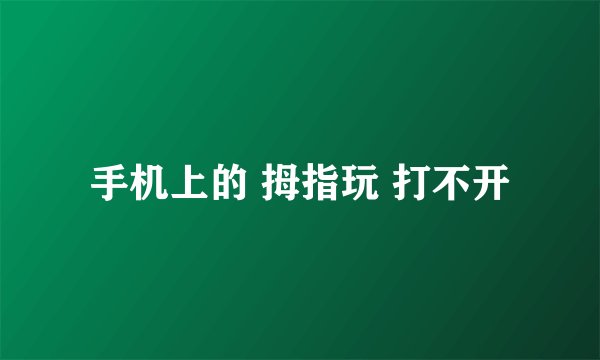 手机上的 拇指玩 打不开
