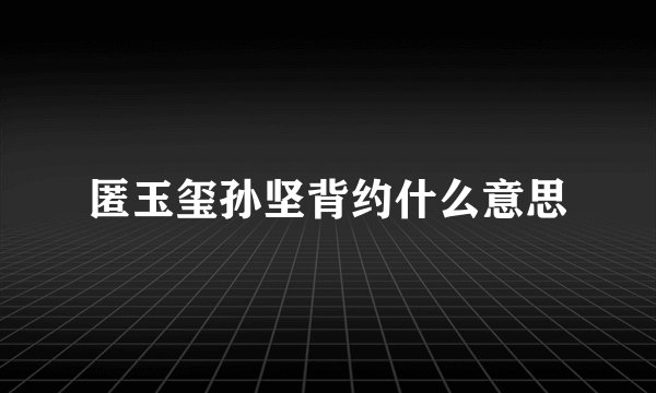 匿玉玺孙坚背约什么意思