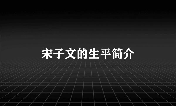 宋子文的生平简介