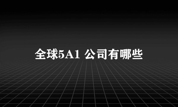 全球5A1 公司有哪些
