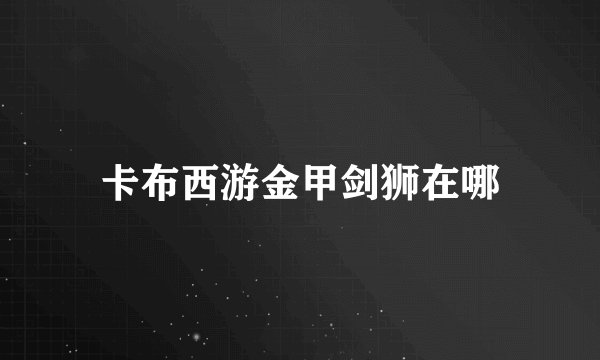卡布西游金甲剑狮在哪