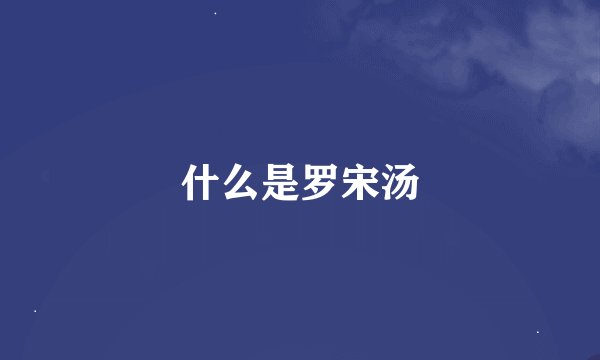 什么是罗宋汤
