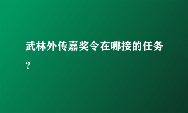 武林外传嘉奖令在哪接的任务？