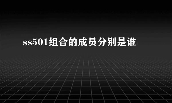 ss501组合的成员分别是谁