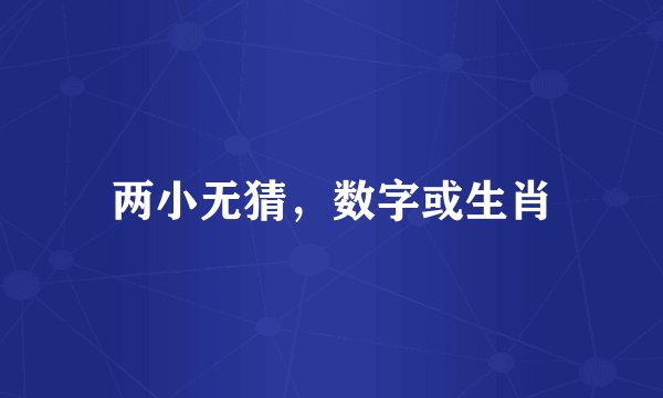 两小无猜，数字或生肖