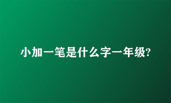 小加一笔是什么字一年级?