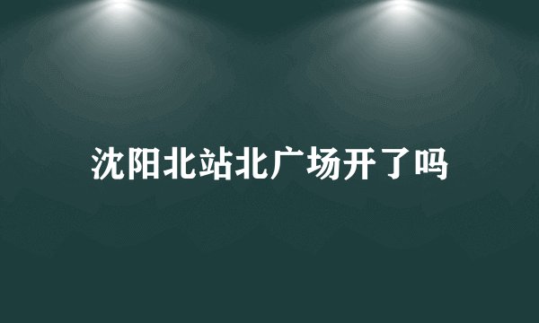 沈阳北站北广场开了吗