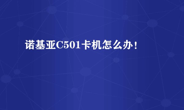 诺基亚C501卡机怎么办！