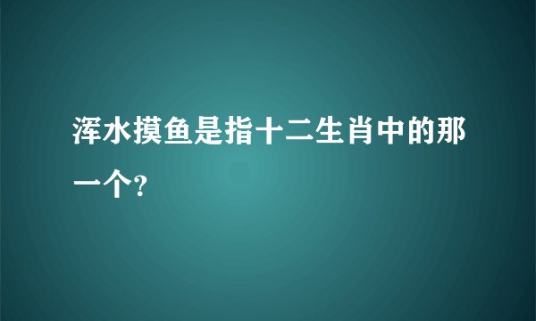 浑水摸鱼是指十二生肖中的那一个？