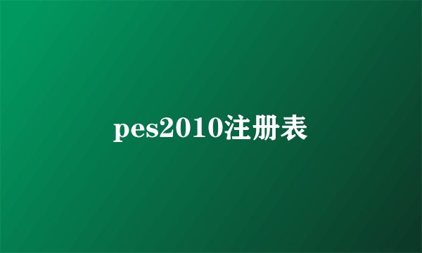 pes2010注册表