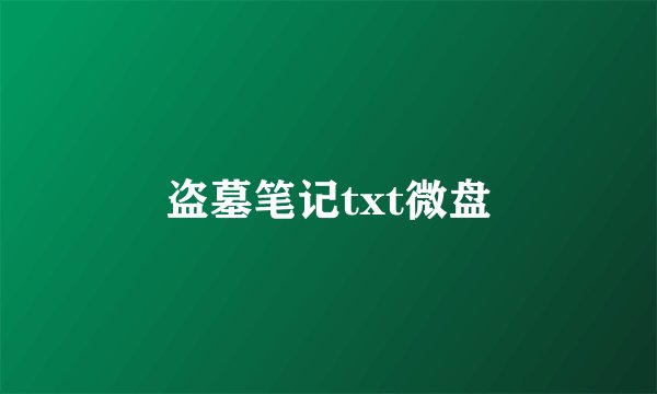 盗墓笔记txt微盘