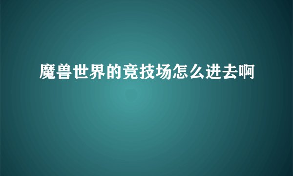 魔兽世界的竞技场怎么进去啊