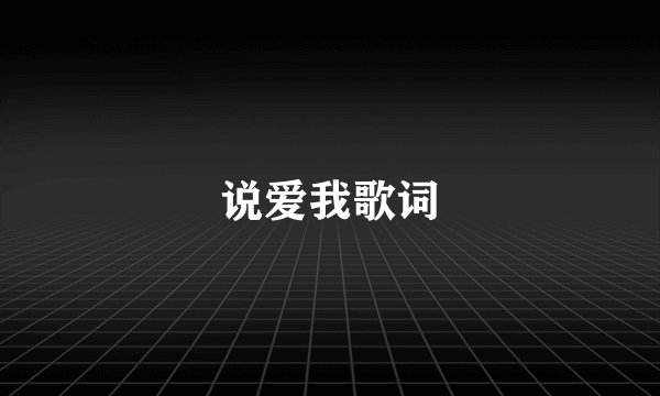 说爱我歌词