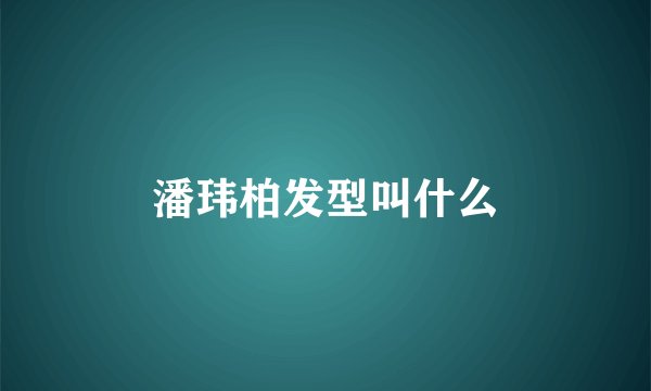 潘玮柏发型叫什么