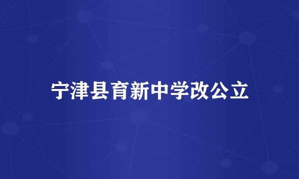 宁津县育新中学改公立