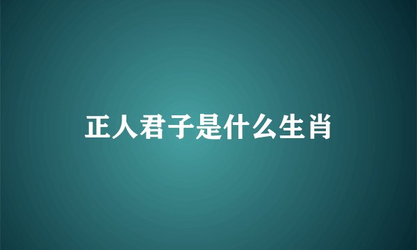 正人君子是什么生肖
