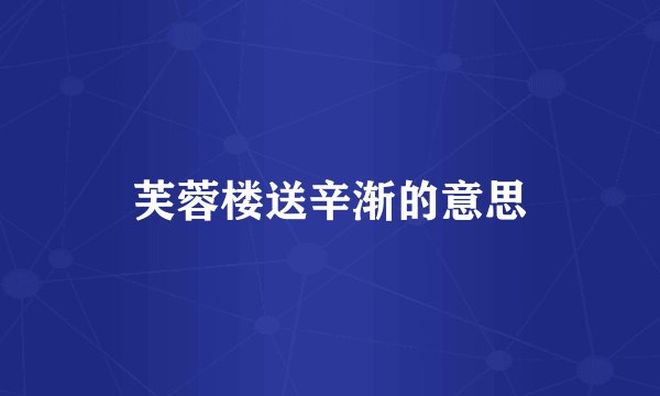 芙蓉楼送辛渐的意思