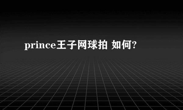 prince王子网球拍 如何?