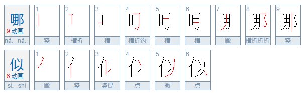 “哪、似”这俩个字是什么结构？