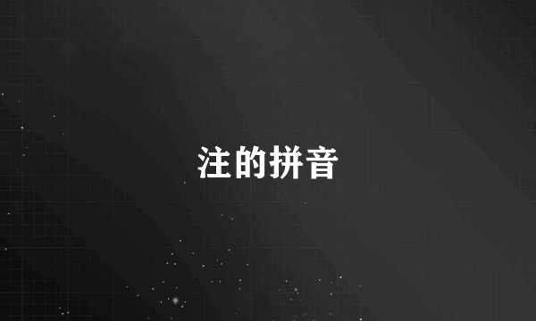 注的拼音