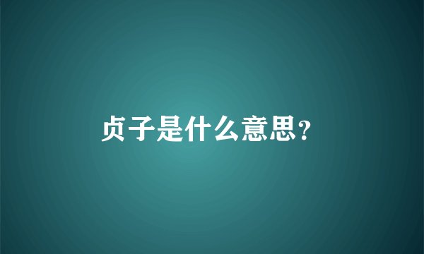 贞子是什么意思？