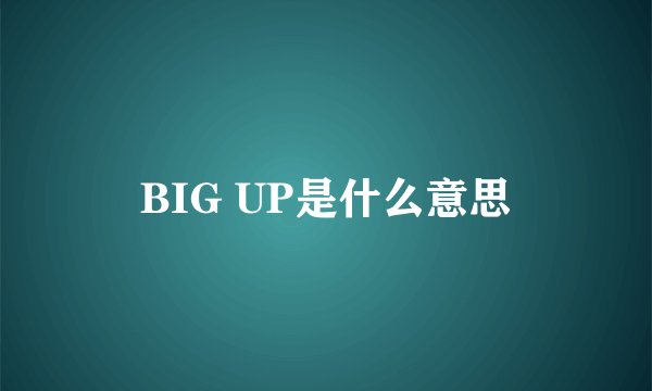 BIG UP是什么意思