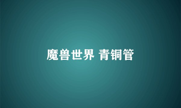 魔兽世界 青铜管