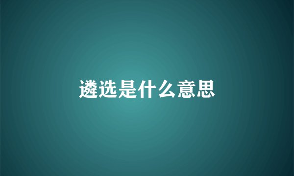 遴选是什么意思
