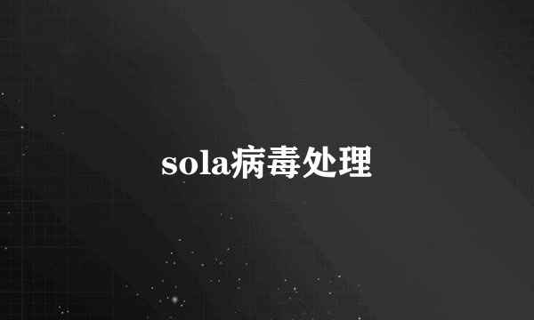 sola病毒处理