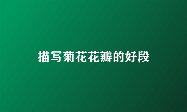 描写菊花花瓣的好段