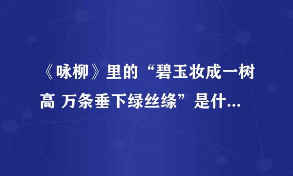 《咏柳》里的“碧玉妆成一树高 万条垂下绿丝绦”是什么意思？