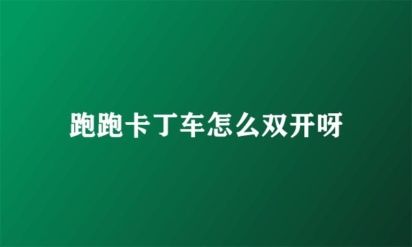 跑跑卡丁车怎么双开呀