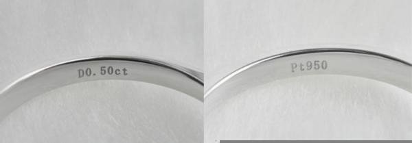 我有一枚白金钻戒,内壁上刻有p1950。d0352是什么意思?