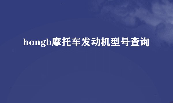 hongb摩托车发动机型号查询