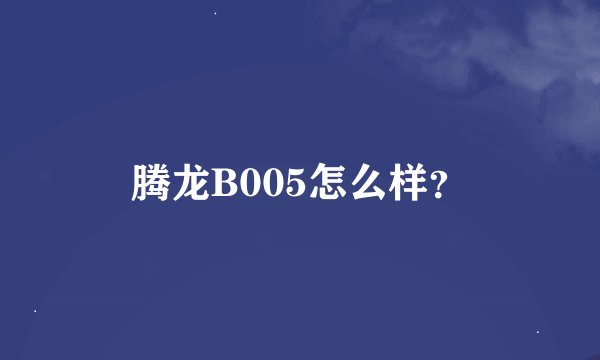 腾龙B005怎么样？
