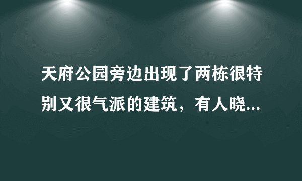 天府公园旁边出现了两栋很特别又很气派的建筑，有人晓得这是什么吗？