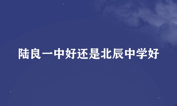 陆良一中好还是北辰中学好