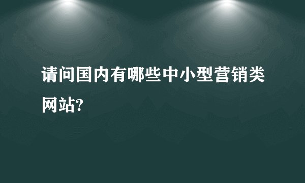 请问国内有哪些中小型营销类网站?