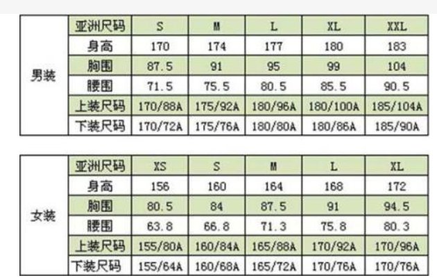 XL裤子标准尺码是多少?